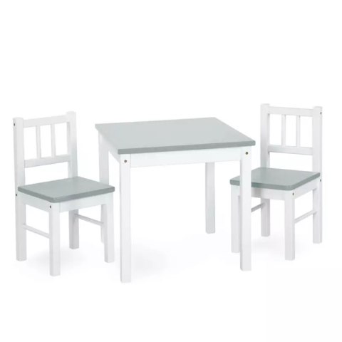 KLUPŚ Stolik+dwa krzesła JOY biały-szary