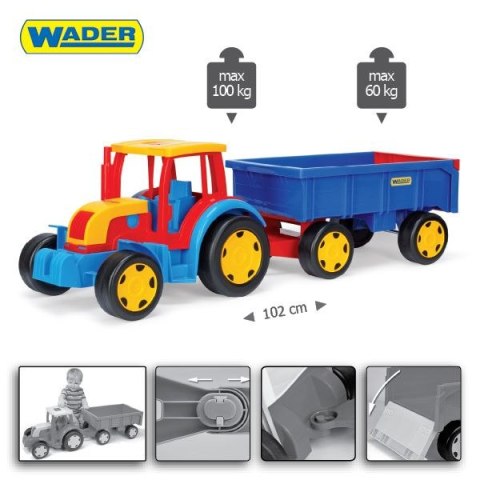 WADER 66100 Gigant - Traktor z Przyczepą