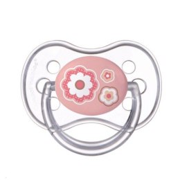 CANPOL 22/581 Smoczek uspokajający silikonowy symetryczny 6-18 m-cy Newborn Baby różowy