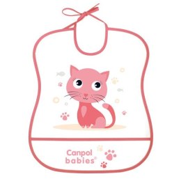 CANPOL 2/919 Śliniak plastikowy miękki - pink cat