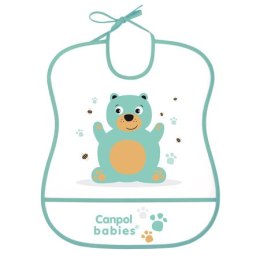 CANPOL 2/919 Śliniak plastikowy miękki - mint bear